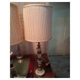 Heavy marble and metal lamp with shade
