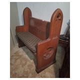 Antique Gothic Revival Church Pew