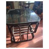 Vintage Coastal Rattan end table