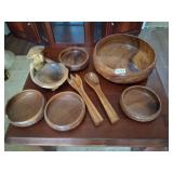 nice wood hand carved salad lot