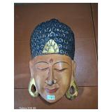 Solid wood hand carved Guilded head