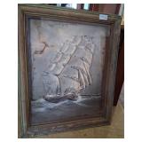 nice vintage art - sailing ship at sea