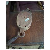 Vintage Wooden Block and Tackle single Pulley