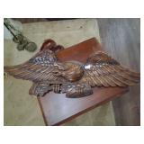 Solid hand carved eagle sculpture