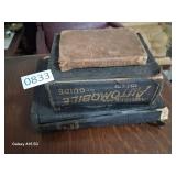 3 old leather bound books