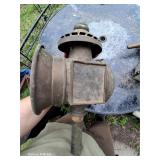 Antique brass carriage lamp