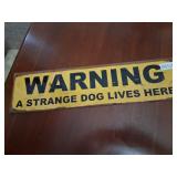 metal sign dog warning