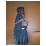 Solid wood hand carved musician - ghana