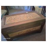 Beautiful Hand Carved wooden Cedar chest