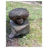 Vintage cement yard art Mexican Siesta