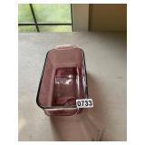 Purple glass Pyrex baking dish