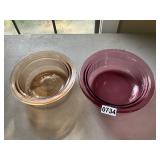 2- Glass vision ware baking bowls