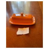 Orange fiesta butter dish