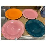 4 Fiesta assorted color plates