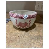 White and red heart bowl
