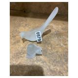 2- frosted clear glass birds