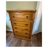5 drawer wood chest