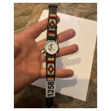 Watch- Aztec Kokopelli with beaded band