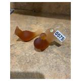 Amber frosted glass birds
