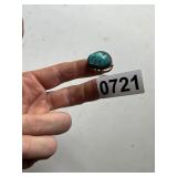 Turquoise and silver ring marked Sterling