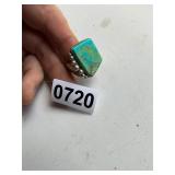 Turquoise and silver ring marked Sterling