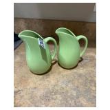 2- Franciscan green pitchers