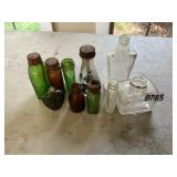 Vintage glass bottle lot