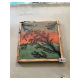 Burnt wood tree picture