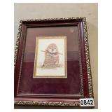 Framed beaver cub picture