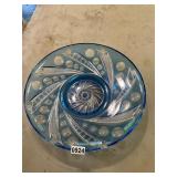 Blue and clear crystal bowl