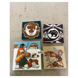 4- tiled ceramic top coasters or pan holders