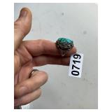 Turquoise and silver ring marked Sterling
