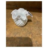 White hobnail Fenton vase