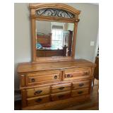 Solid wood dresser and mirror