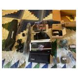 Camera tripod, lens filters, straps