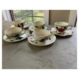 5- Blue Ridge cups and saucers