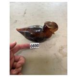 Brown glass mold duck