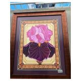 Beautiful framed purple flowers 22 x 26