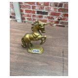 Brass unicorn statue