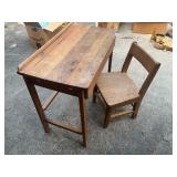 Kids wooden desk and chair