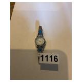 Watch ladies turquoise and silver color