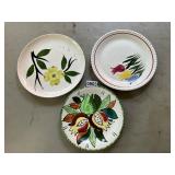 3- hand painted plates