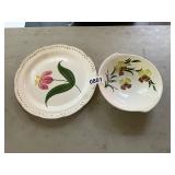 2- Blue Ridge Hand Painted Plate and bowl