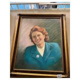 Framed lady oil painting 20 x 24