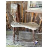 Antique leather stitching horse