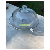 Glass cake plate/punch bowl
