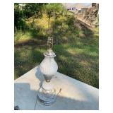 Vintage white hobnail lamp
