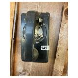Black vintage rotary wall phone