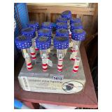 Red white and blue solar lights