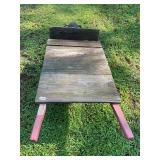 Wood wheel barrow